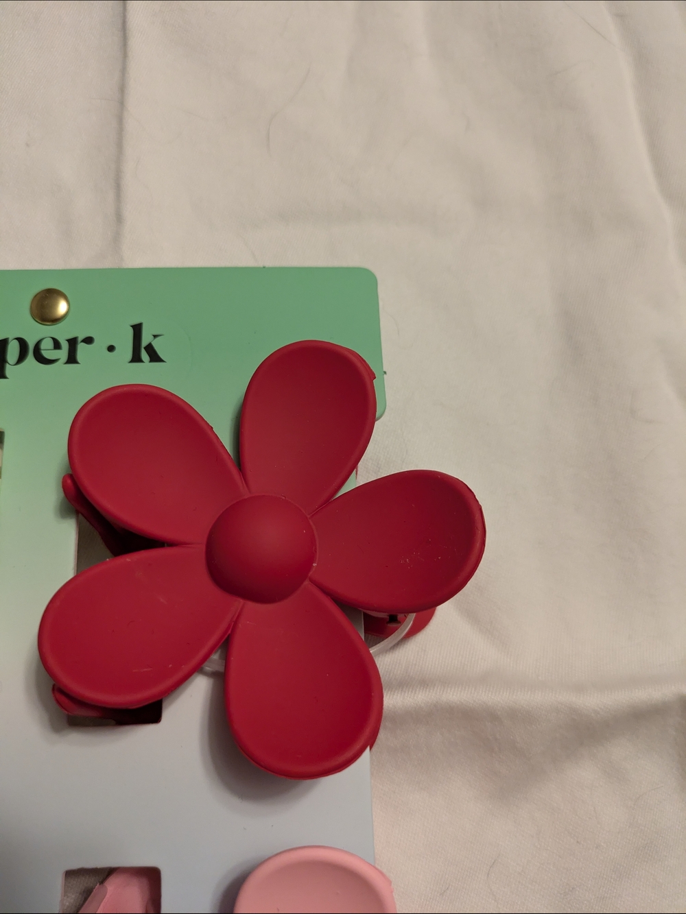Piper K Flower Hair Clips Set Pink Red Peach Cute Aesthetic Clips - Picture 3 of 5